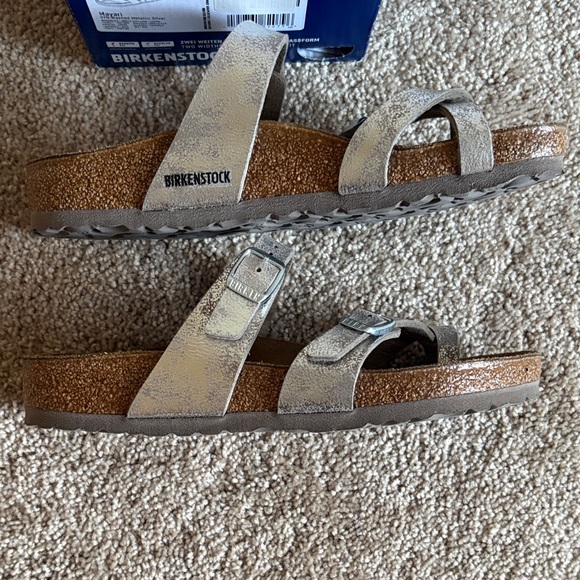 Birkenstock Mayari Metallic Silver Sandals - Picture 8 of 10